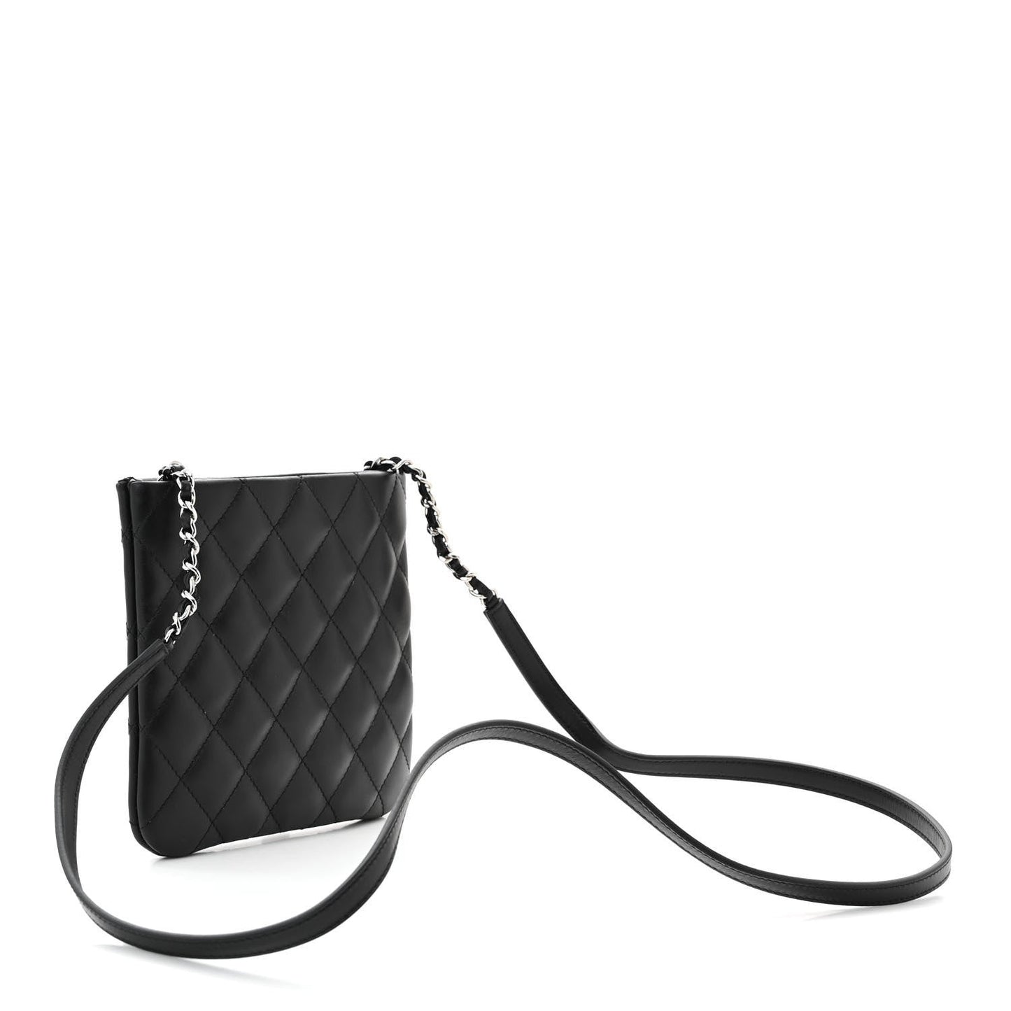 Amelia Lambskin Quilted Crossbody Bag Black