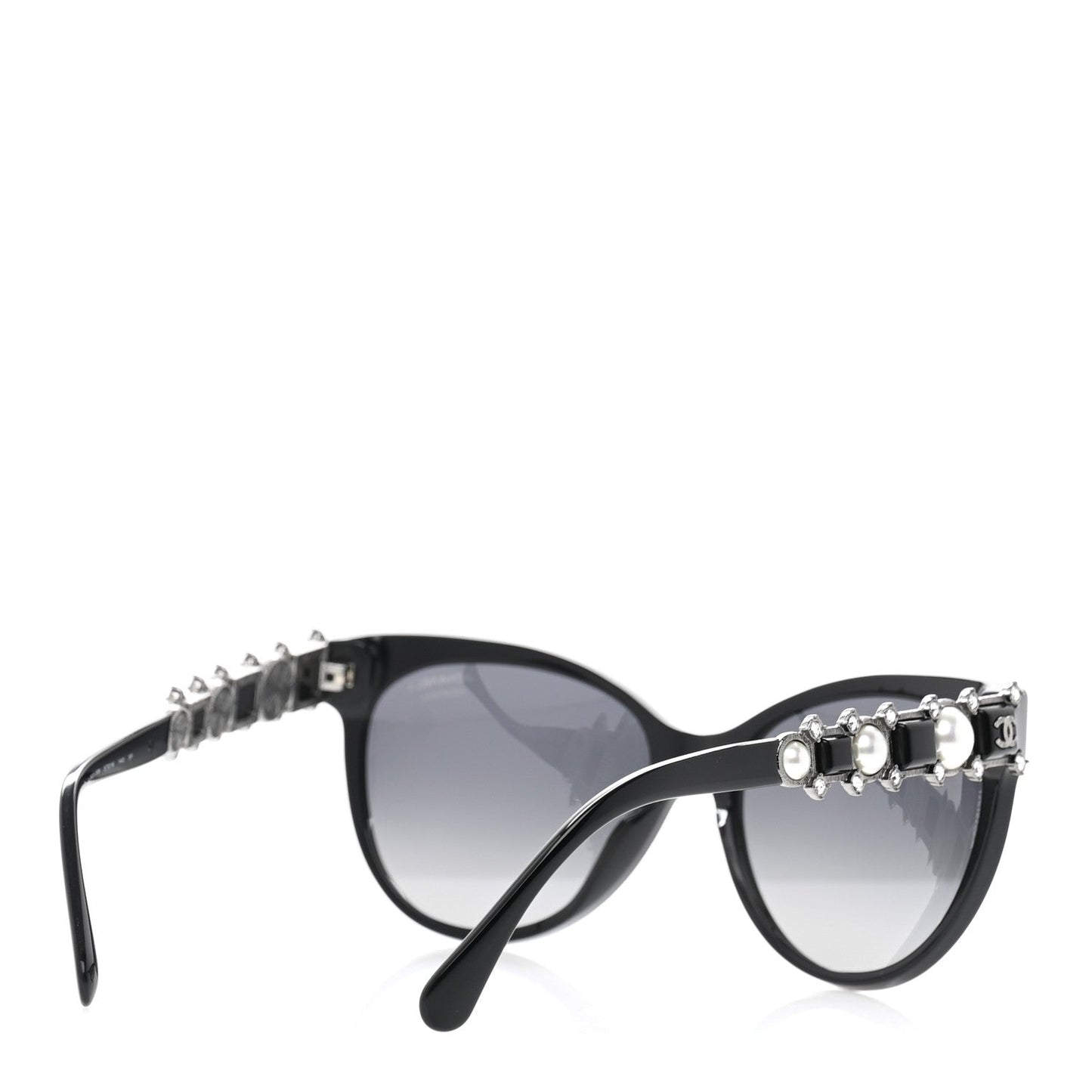 Amelia Crystal Pearl Cat Eye Sunglasses 5336-H-B Black