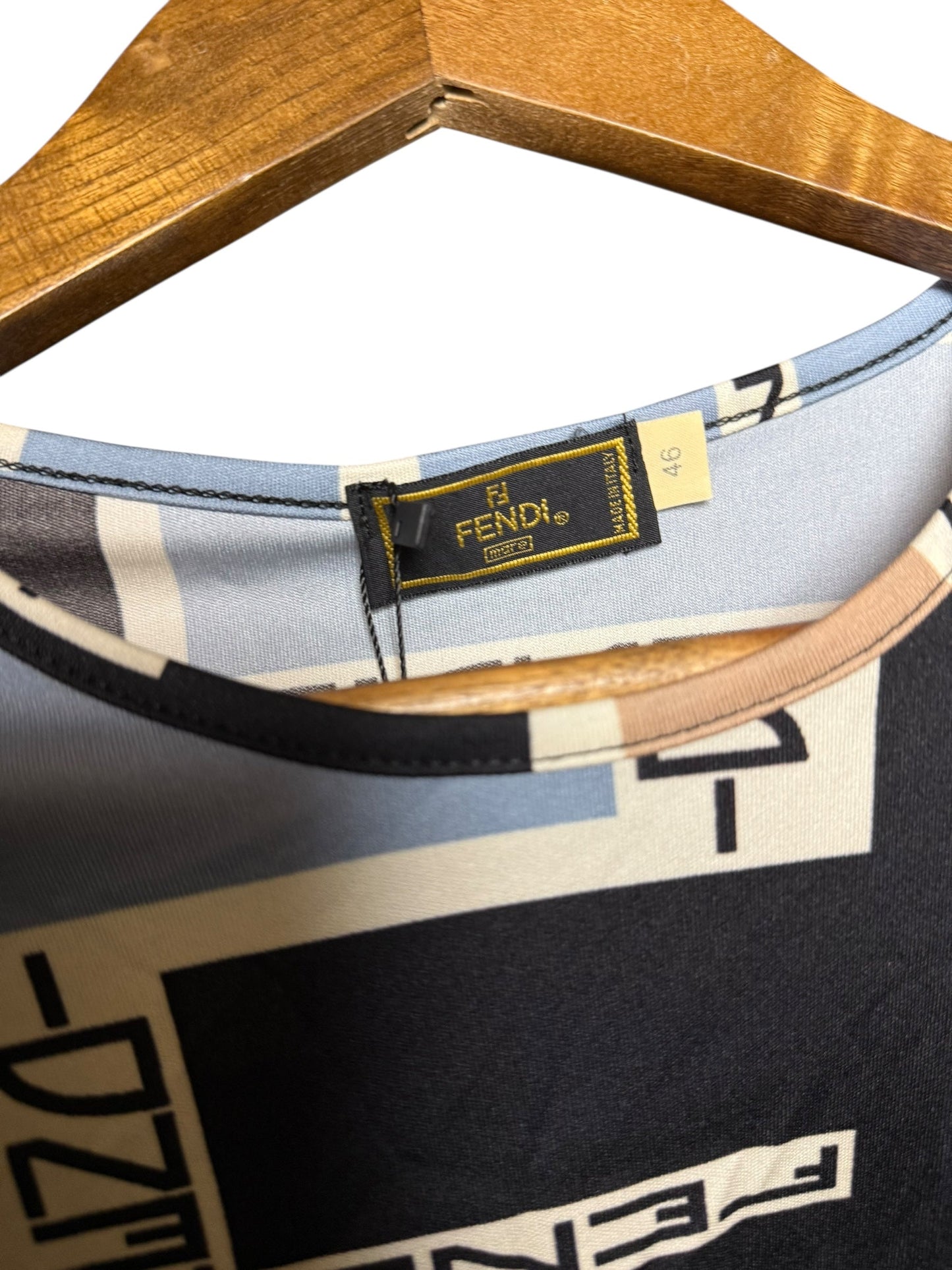 Fendi FF Logo Short Sleeve Top Blue