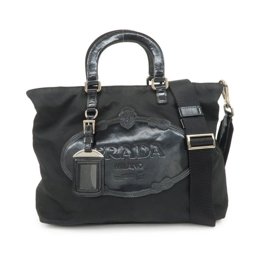 PRADA Nylon Leather 2Way Bag Hand Bag Shoulder Bag Black BR3228