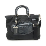 PRADA Nylon Leather 2Way Bag Hand Bag Shoulder Bag Black BR3228