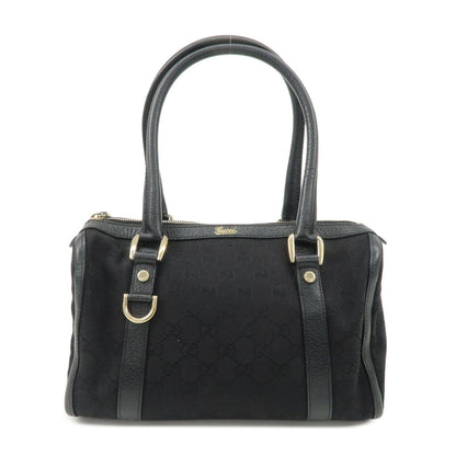 GUCCI Abbey GG Canvas Leather Boston Bag Hand Bag Black 130942  d