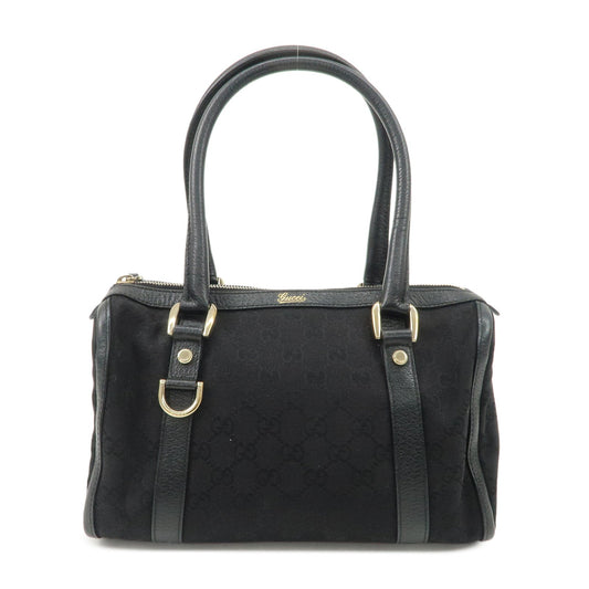GUCCI Abbey GG Canvas Leather Boston Bag Hand Bag Black 130942  d