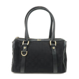 GUCCI Abbey GG Canvas Leather Boston Bag Hand Bag Black 130942  d
