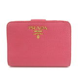 PRADA Logo Leather Bi-Fold Wallet Small Wallet Pink 1ML018  d