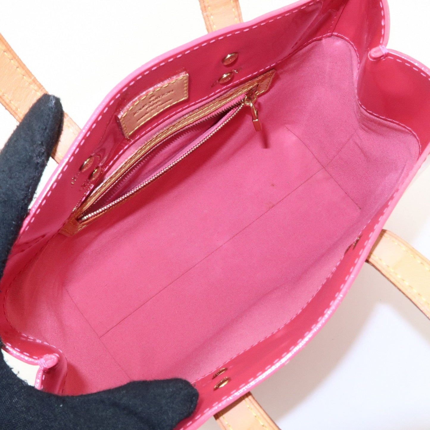 Louis Vuitton Monogram Vernis Lead PM Hand Bag Framboise M9132F