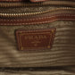 Prada Logo Jacquard Leather Tote Bag Hand Bag Brown BR4635