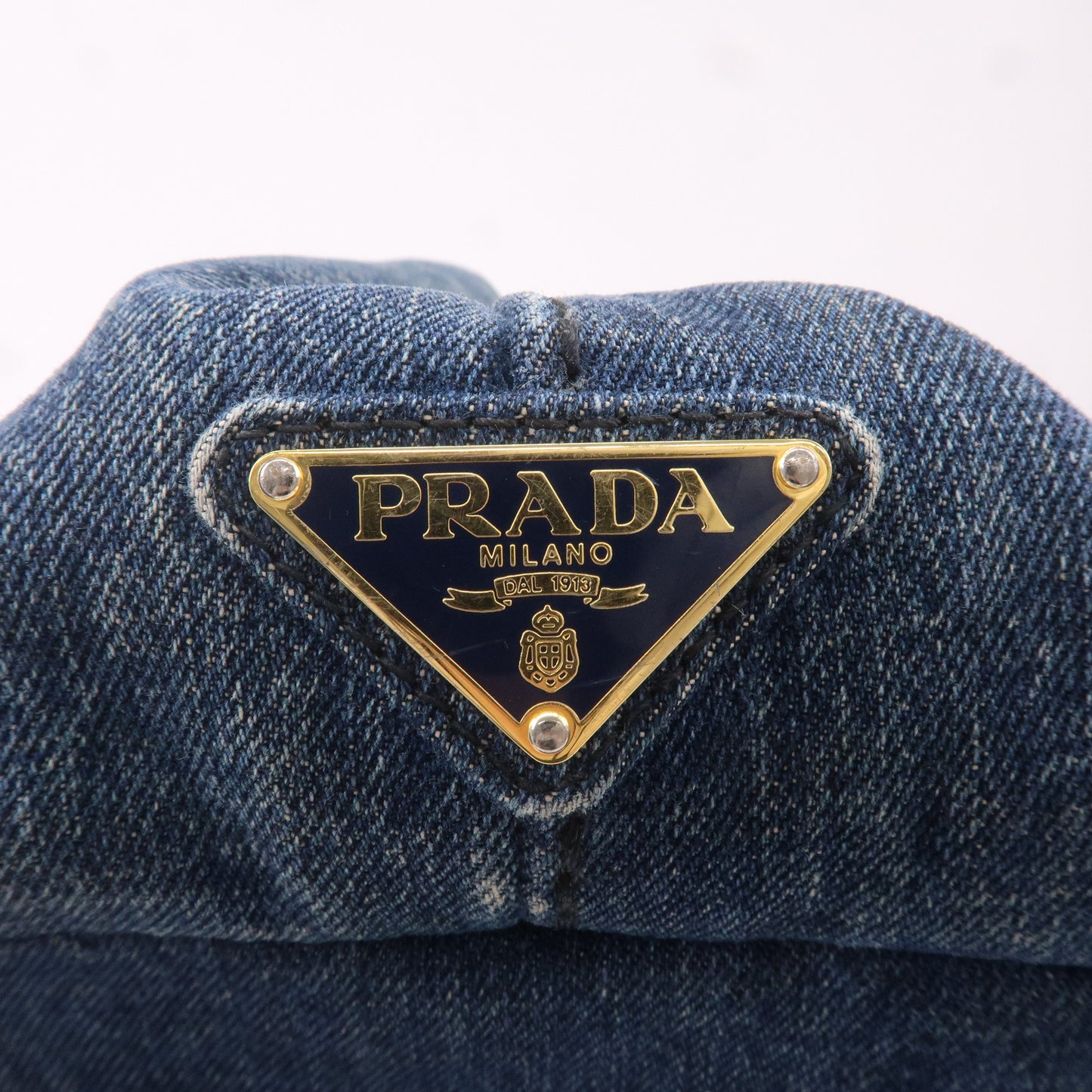 Prada Canapa Denim Hand Bag Tote Bag Denim Blue B1877B
