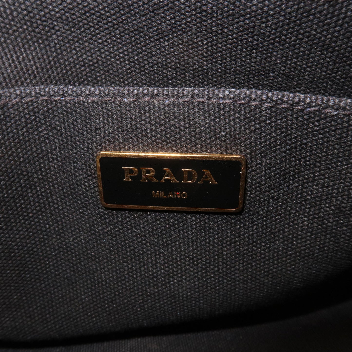 Prada Canapa Mini Canvas Tote Bag Hand Bag Black