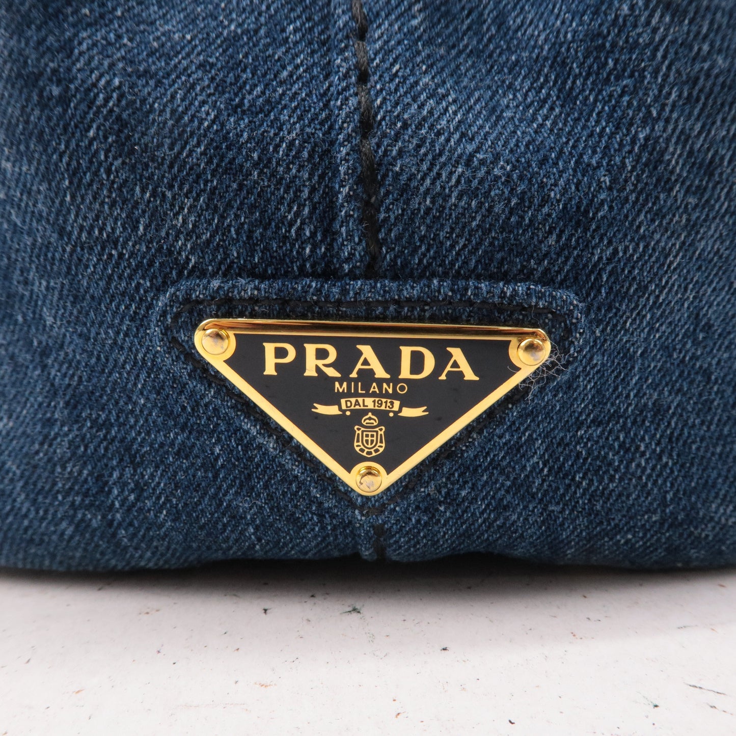 Prada Denim Canapa Mini Canvas 2Way Tote Bag Hand Bag Navy 1BG439