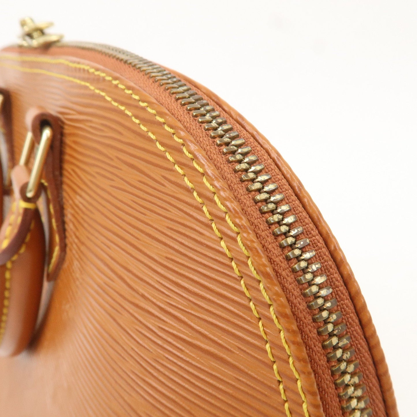 Louis Vuitton Epi Leather Alma Hand Bag Zipang Gold M52148