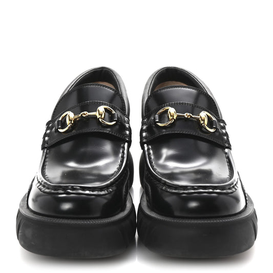 Amelia Cordovan Lux Womens Harald Horsebit 25mm Platform Loafers 40 Black