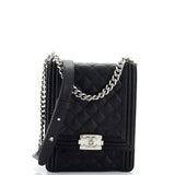 CHANEL North South Boy Flap Bag Quilted Caviar Large