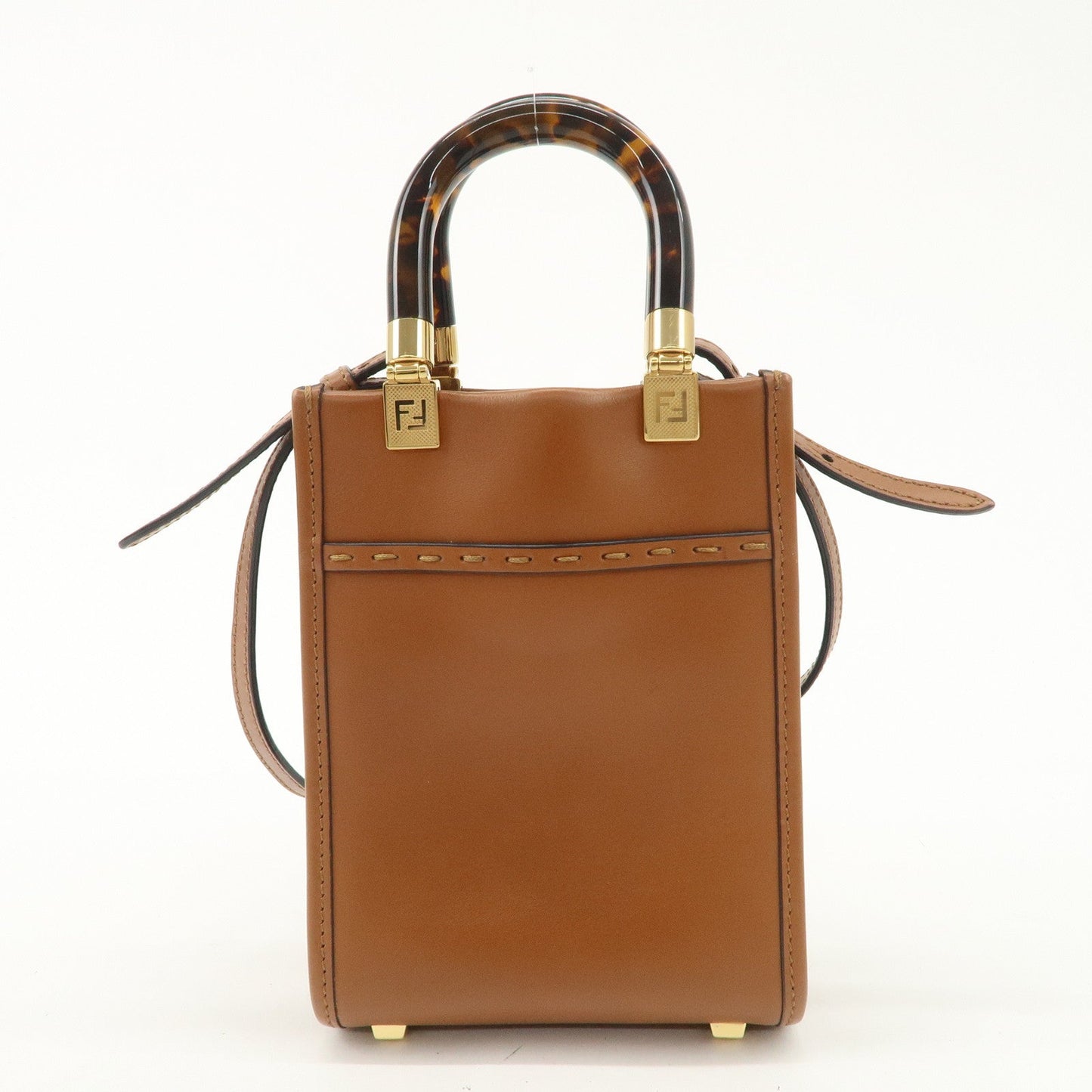 FENDI Sunshine Leather Shopper Small 2Way Bag Shoulder Bag 8BS051  d