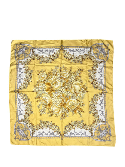 Gucci   Yellow Floral Silk Scarf