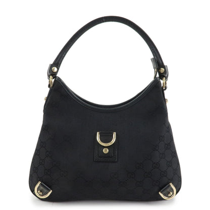 GUCCI Abbey GG Canvas Leather Shoulder Bag Black 130738  d