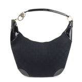 GUCCI GG Canvas Patent Leather Shoulder Bag Black 001.4158  d