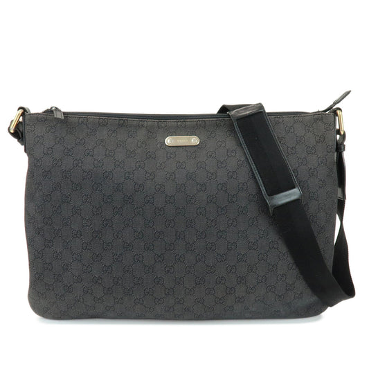 GUCCI GG Monogram GG Denim Shoulder Crossbody Bag Black 190628