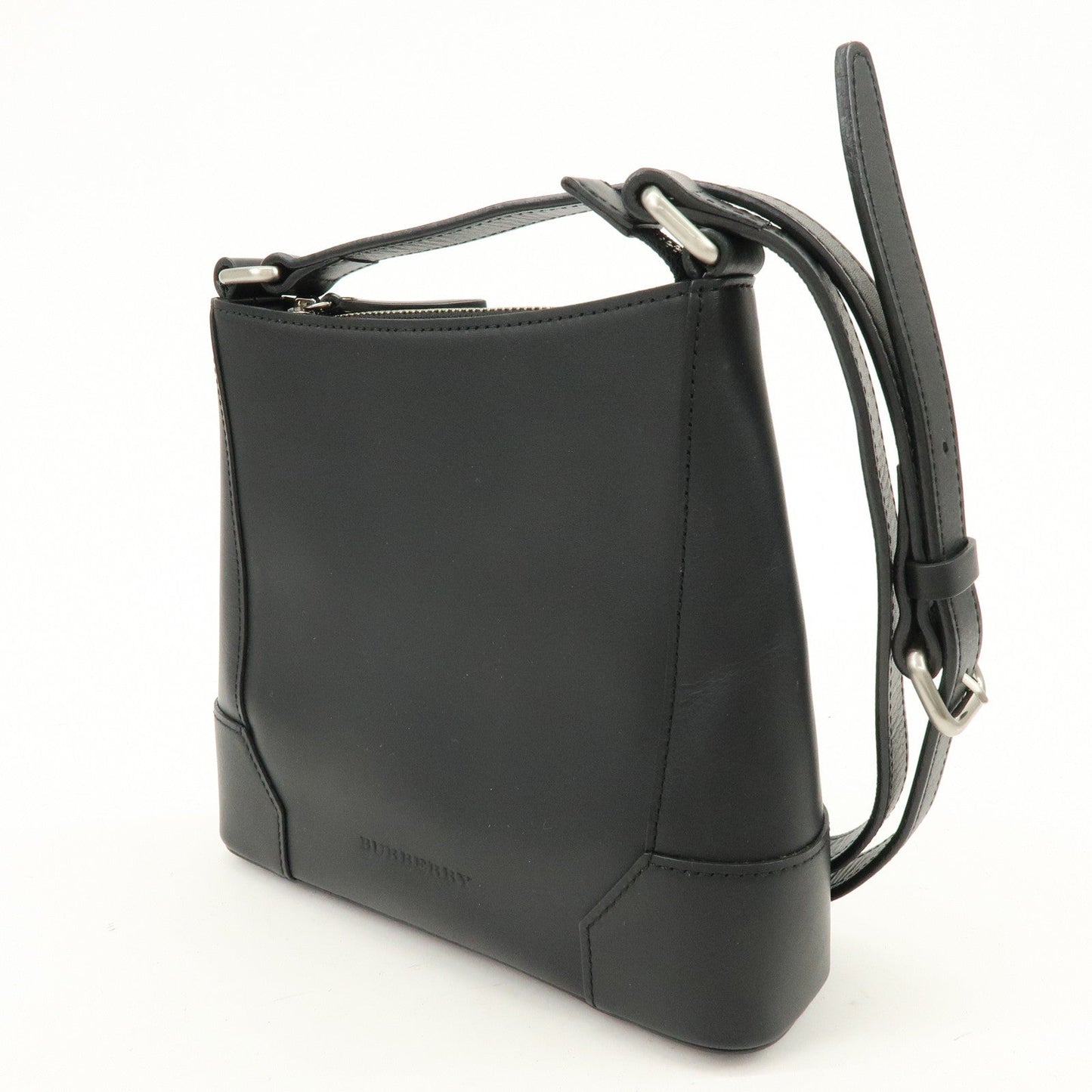 BURBERRY Logo Leather Shoulder Bag Crossbody Bag Black