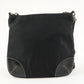 PRADA Triangle Logo Leather Nylon Shoulder Bag Crossbody Bag Black  d