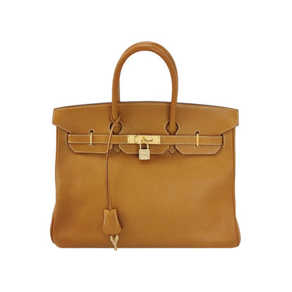 Hermes Birkin 35 Gold Calfskin Leather Gold Hardware 1999