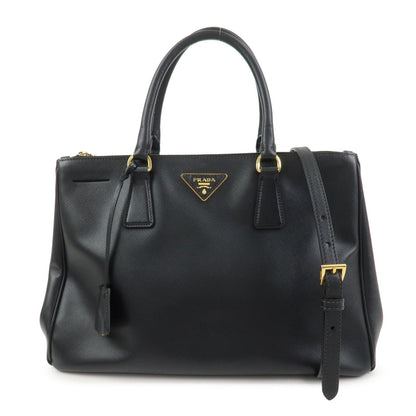 PRADA Galleria Triangle Logo Saffiano Leather 2Way Bag Black BN2274
