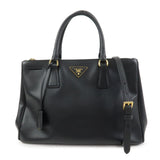 PRADA Galleria Triangle Logo Saffiano Leather 2Way Bag Black BN2274