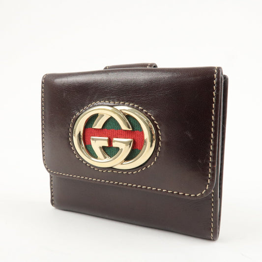 GUCCI Interlocking G Sherry Double Hook Bi-Fold Wallet 162760  d