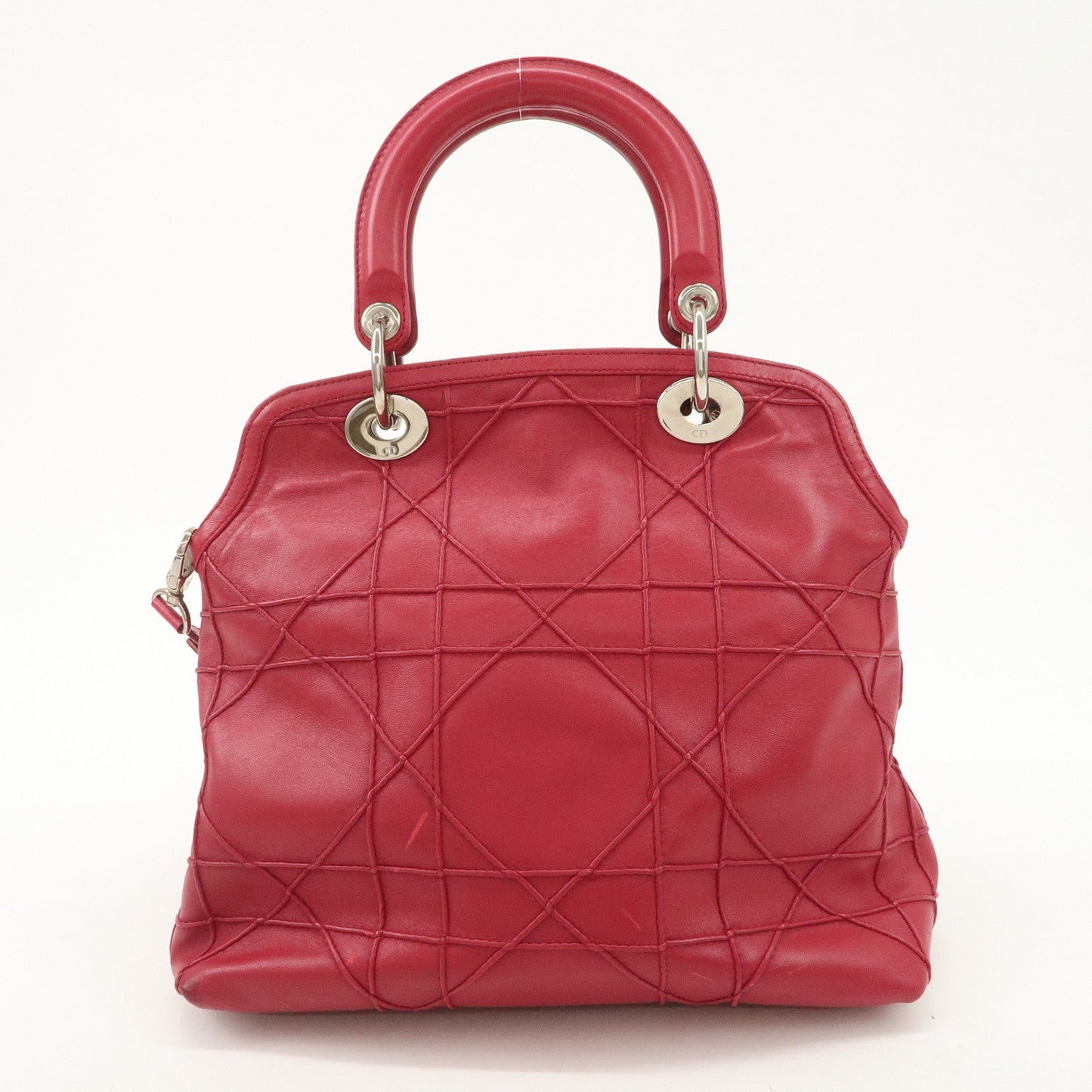 Christian Dior Leather 2Way Bag Hand Bag Shoulder Bag Pink  d
