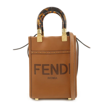 FENDI Sunshine Leather Shopper Small 2Way Bag Shoulder Bag 8BS051  d