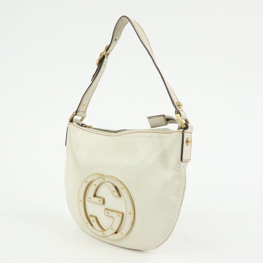 GUCCI Interlocking G Leather Hand Bag Shoulder Bag Ivory 121552