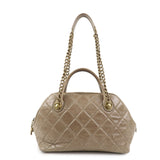 CHANEL Matelasse Leather 2Way Hand Bag Tote Bag Shoulder Bag Brown