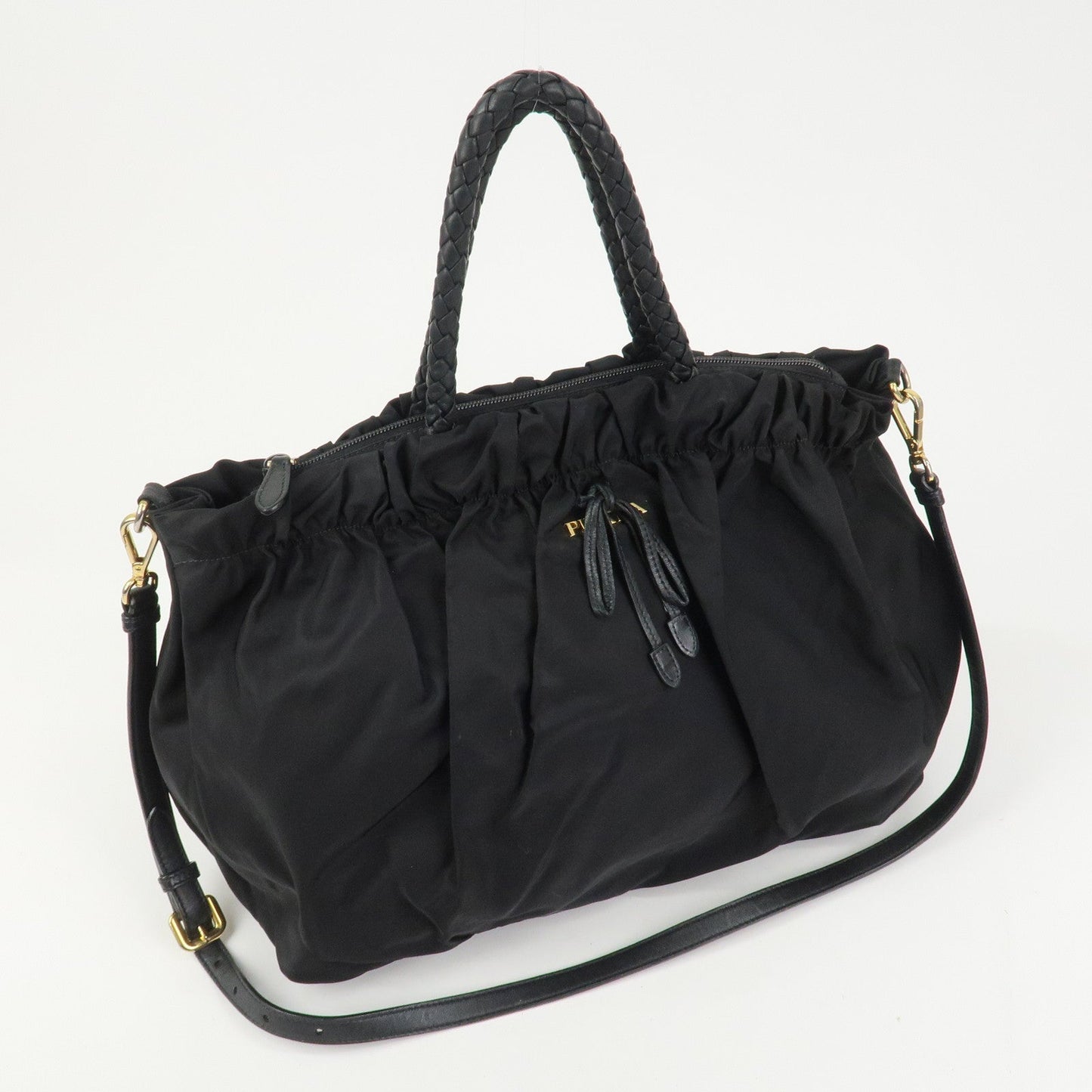 PRADA Tessuto Nylon Leather 2Way Bag Tote Bag Shoulder Bag BN1845