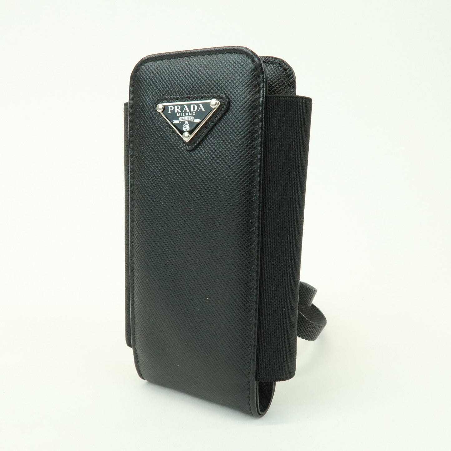 PRADA Triangle Logo Saffiano Leather Nylon Phone Case 1ZT019