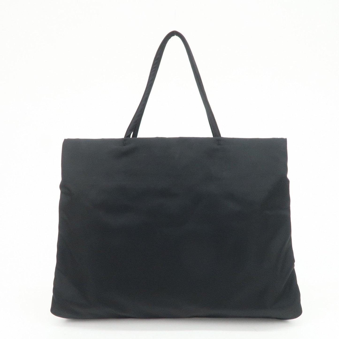 PRADA Triangle Logo Nylon Tote Bag Hand Bag Black B9024