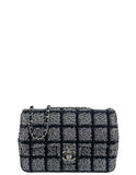 Chanel 2025 Black and Silver Strass Crystal Small Flap Bag