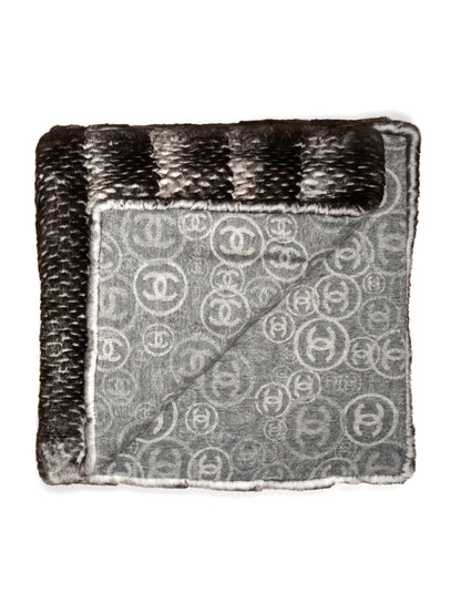 Chanel 78.5" Orylag Rabbit Fur & Cashmere Stole/Throw