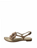 Chanel Beige Leather Camelia CC Thong Sandals sz 35.5
