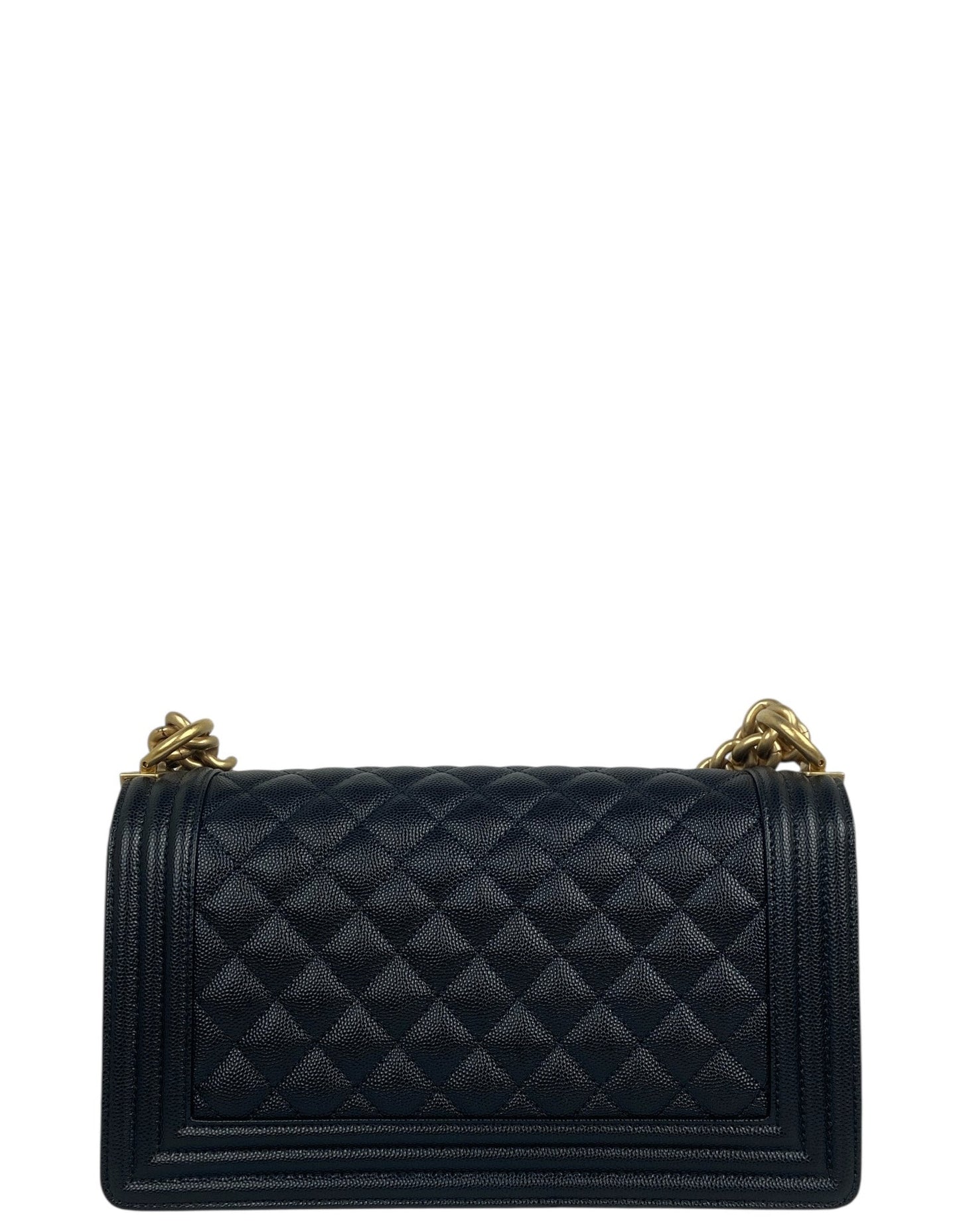 Chanel Black Caviar Medium Boy Bag