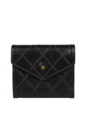 Chanel Black Lambskin Leather Quilted Card Case