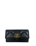 Chanel '23 NEW Black Lambskin Leather Quilted Chanel 19 Flap Wallet