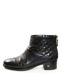 Chanel Black Quilted Leather Ankle Booties sz 38.5