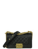 Chanel Black Caviar Leather Small Boy Bag