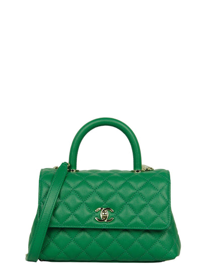 Chanel 2024 Green Caviar Mini Coco Handle Flap Bag