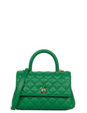 Chanel 2024 Green Caviar Mini Coco Handle Flap Bag