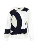 Chanel 2018 Black and White CC Colorblock Crewneck Sweater sz FR 50