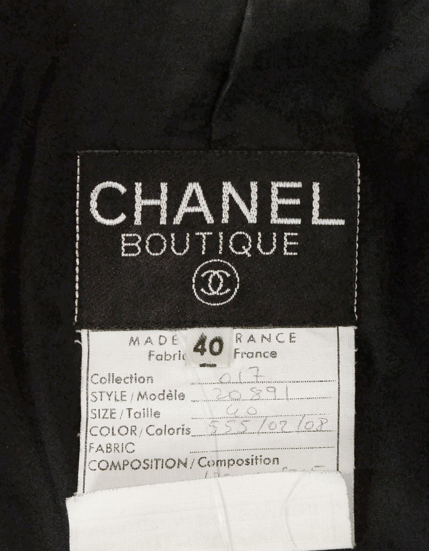 Chanel Pink Silk with Black Velvet Trim Jacket sz 40