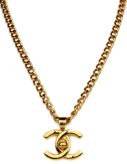 Chanel '90s   Goldtone CC Twistlock 22" Necklace