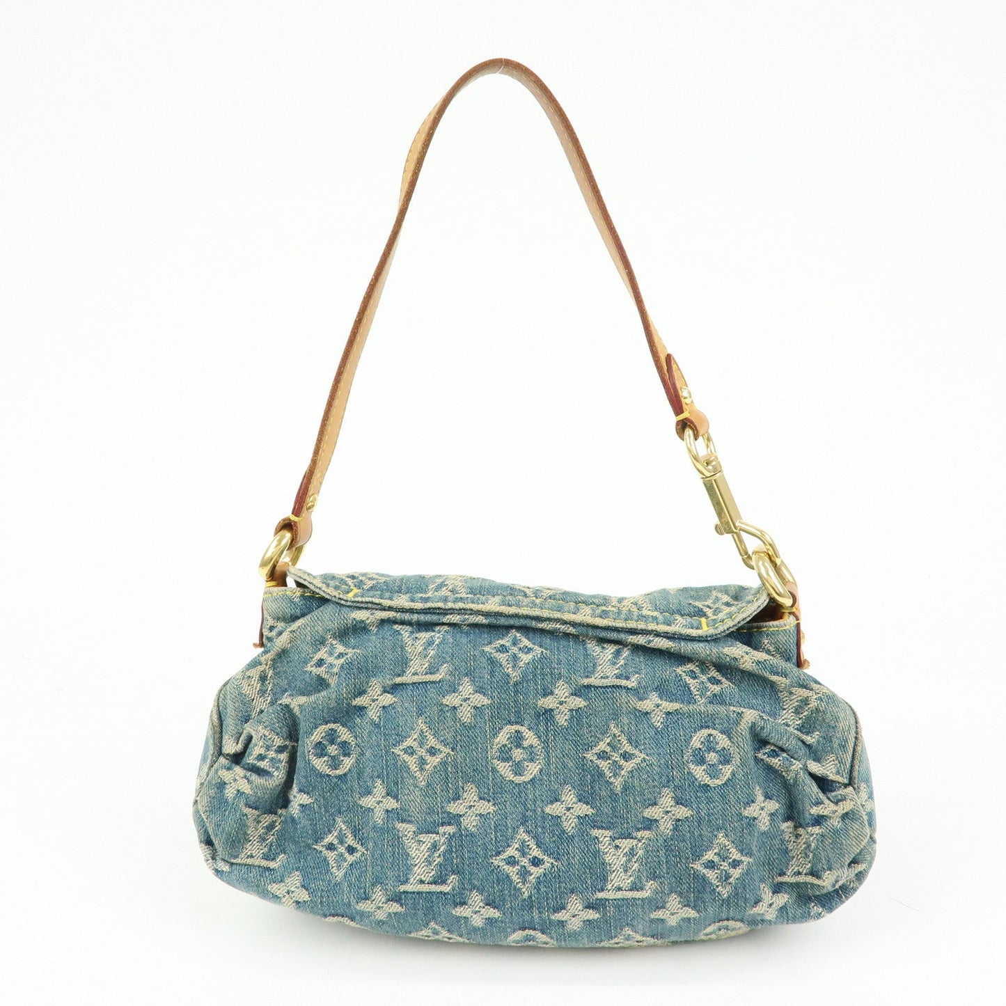 Louis Vuitton Monogram Denim Mini Pleaty Shoulder Bag Blue M95050
