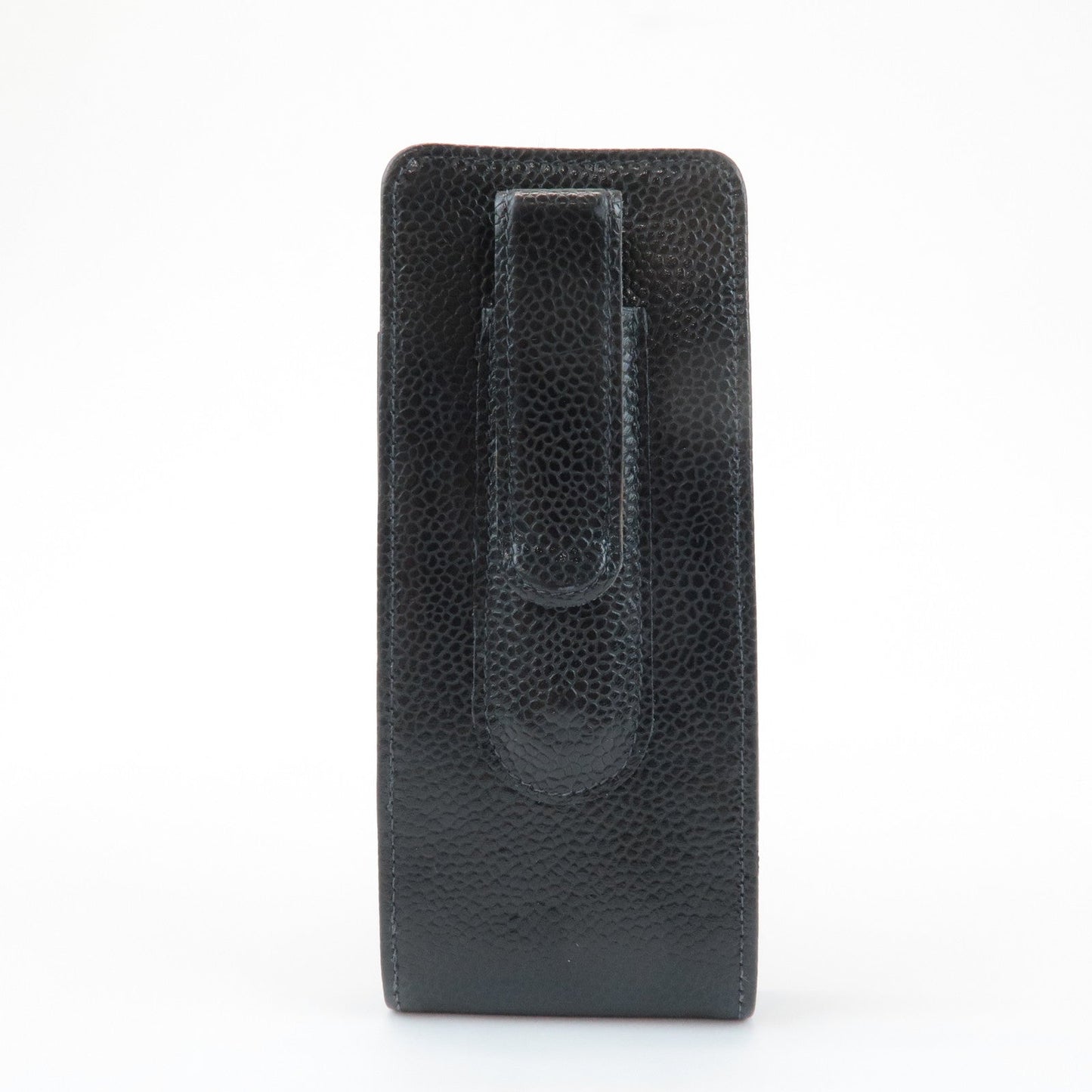 CHANEL COCO Mark Caviarskin Cell Phone Case Black  d